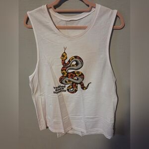 White Floral Snake Taking Back Sunday Tour Graphic Tank Top - Women's